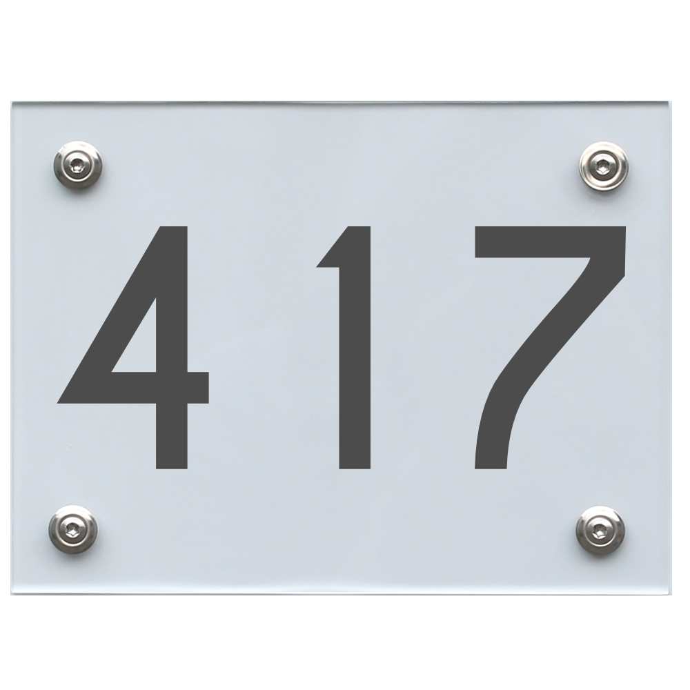 Hausnummernschild 417 dunkelgrau
