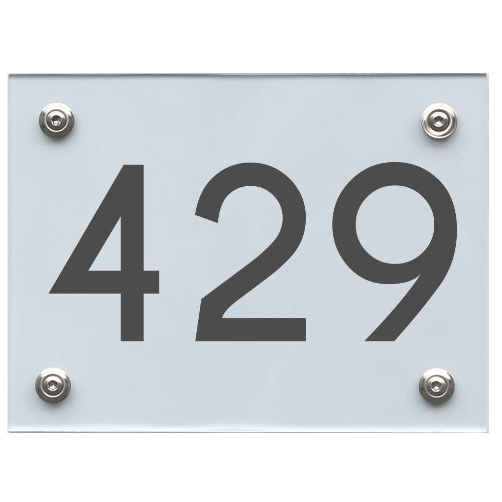 Hausnummernschild 429 dunkelgrau