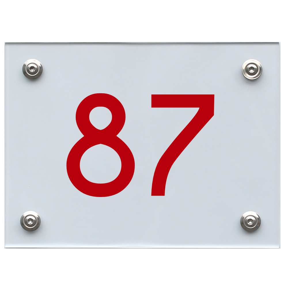 Hausnummernschild 87 rot
