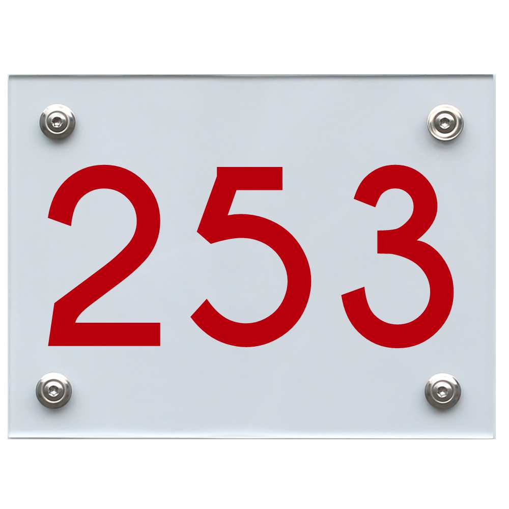 Hausnummernschild 253 rot