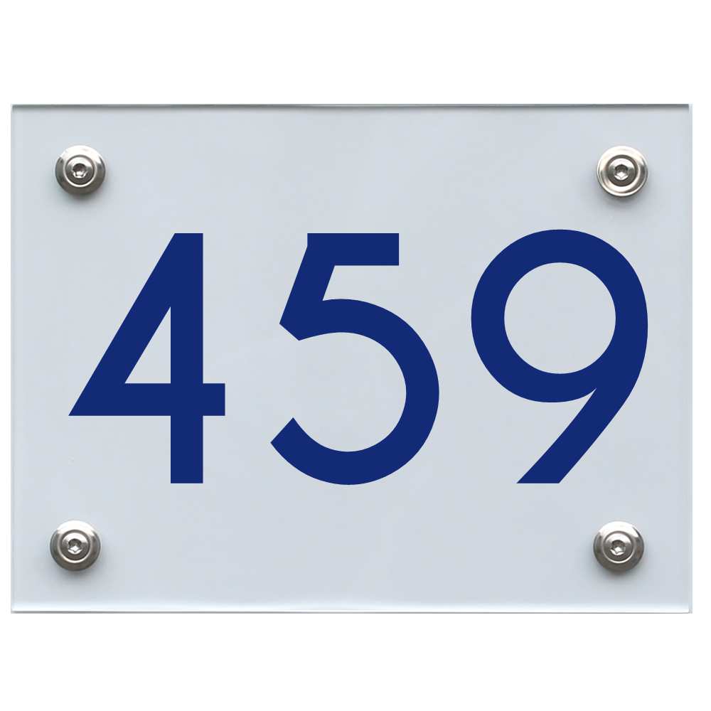 Hausnummernschild 459 blau