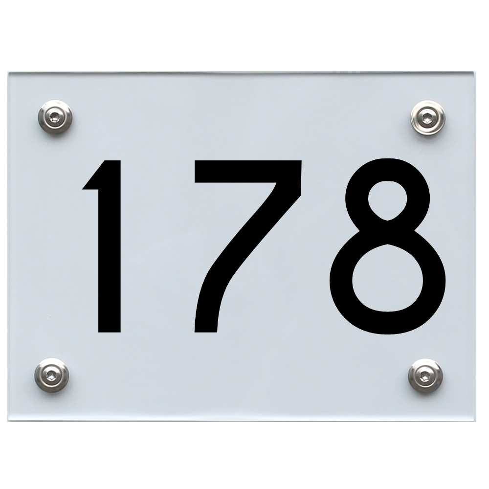 Hausnummernschild 178 schwarz