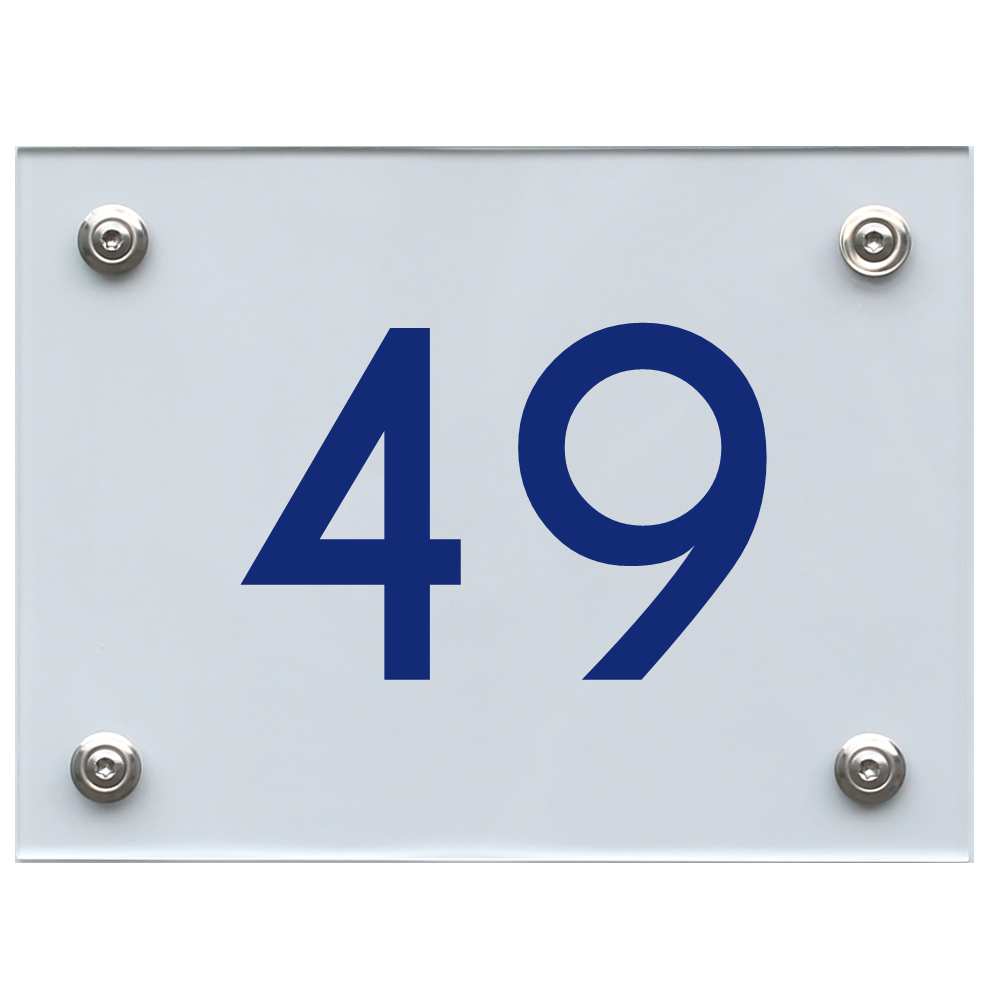 Hausnummernschild 49 blau
