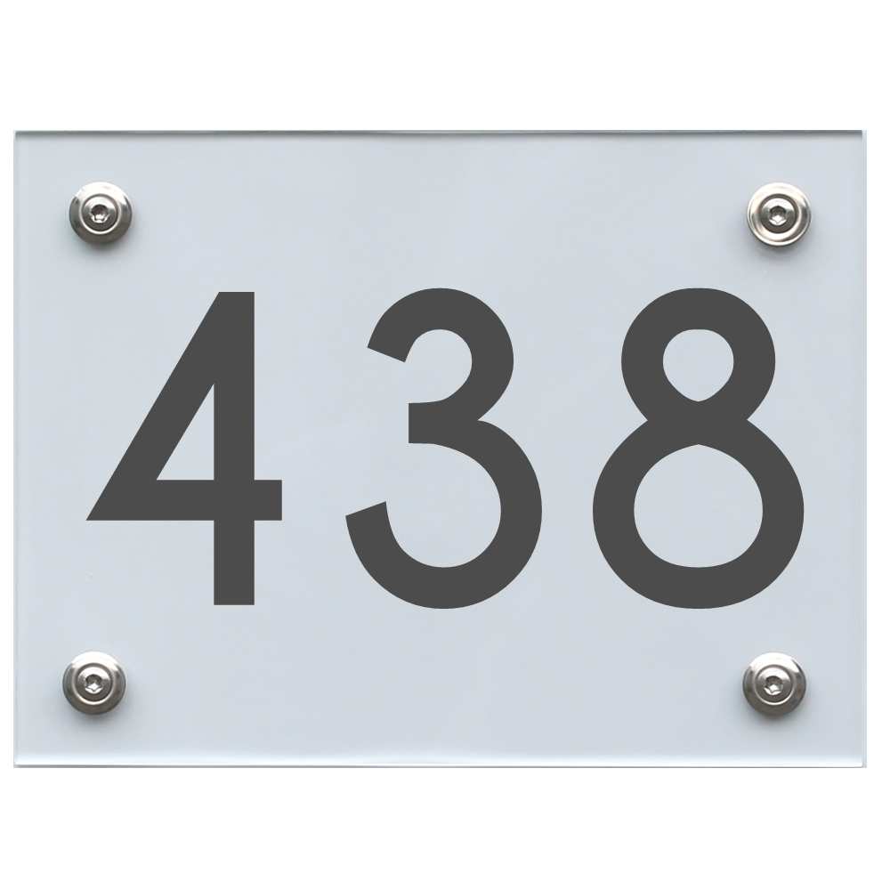Hausnummernschild 438 dunkelgrau