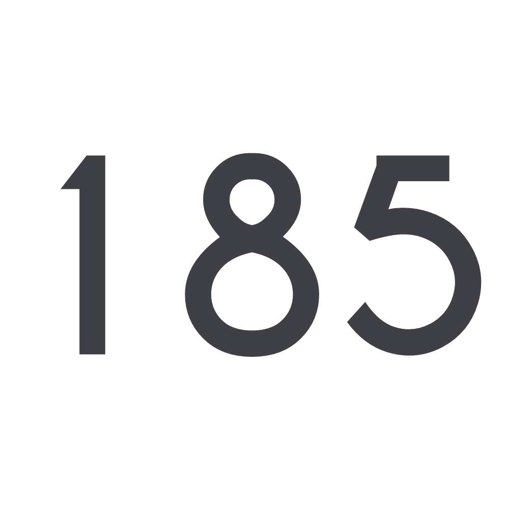 Hausnummer Aufkleber 185 dunkelgrau