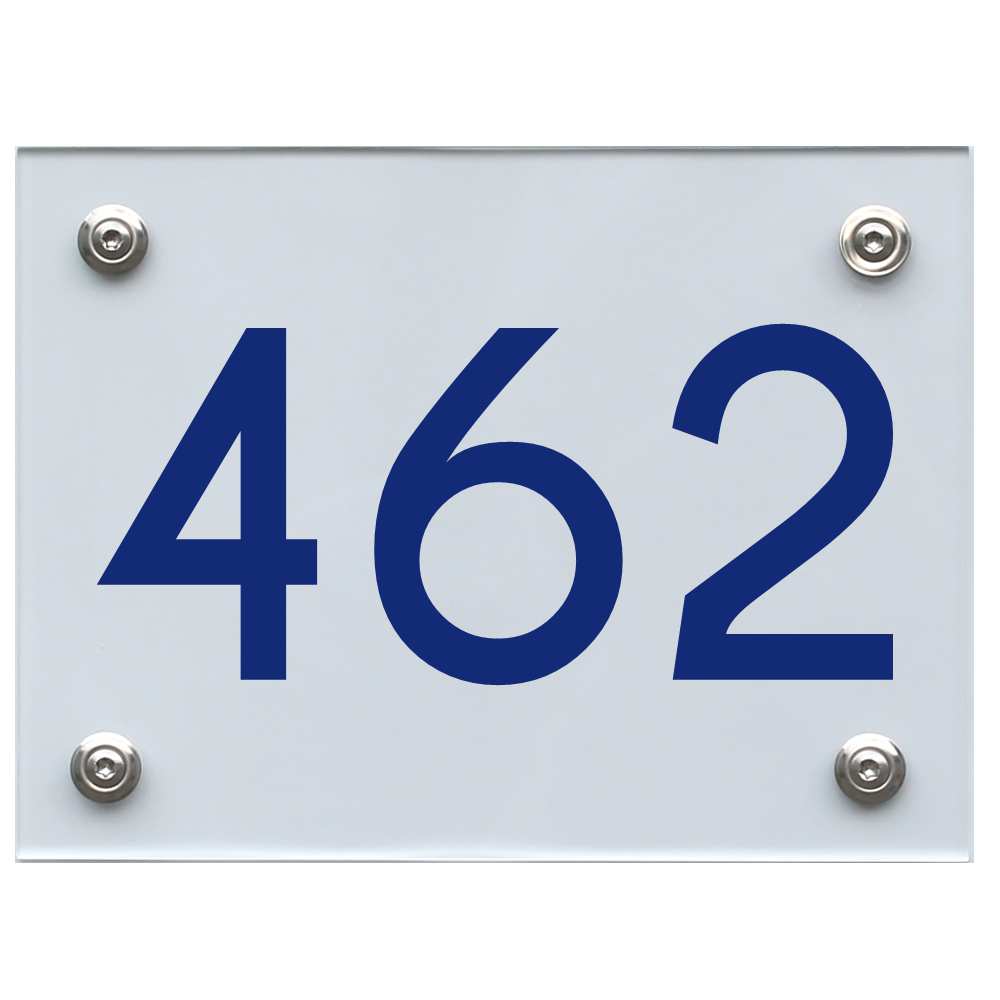 Hausnummernschild 462 blau