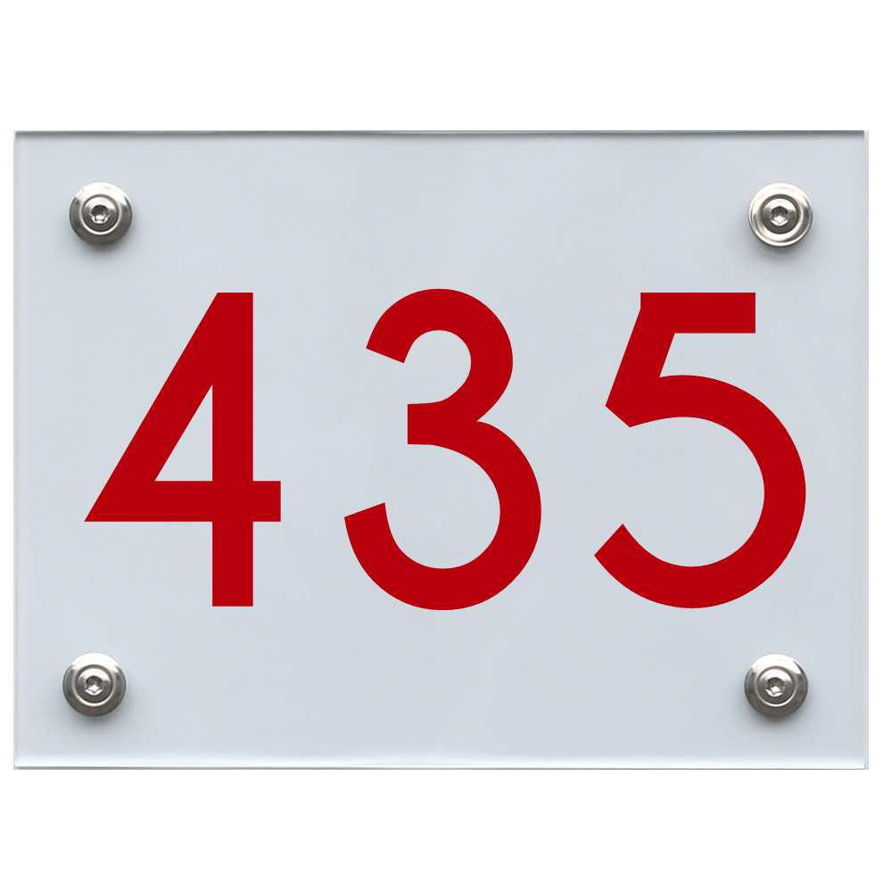Hausnummernschild 435 rot