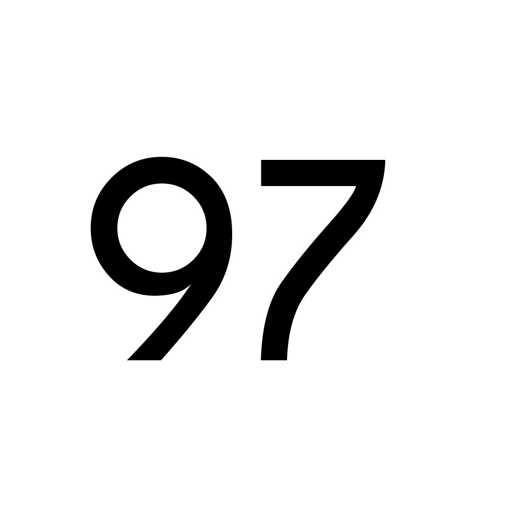 Hausnummer Aufkleber 97 schwarz