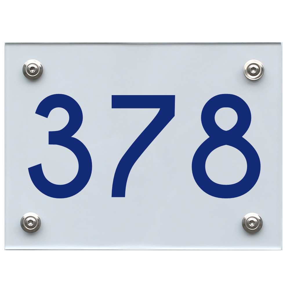 Hausnummernschild 378 blau