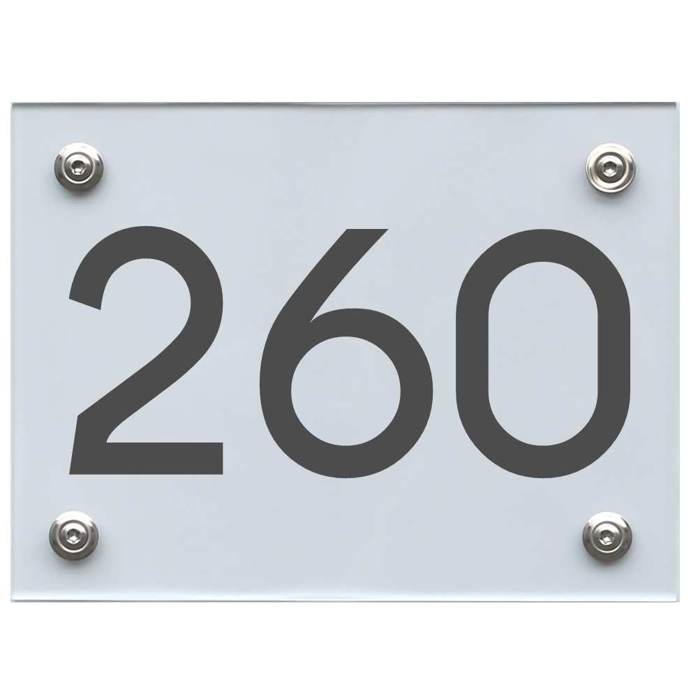 Hausnummernschild 260 dunkelgrau