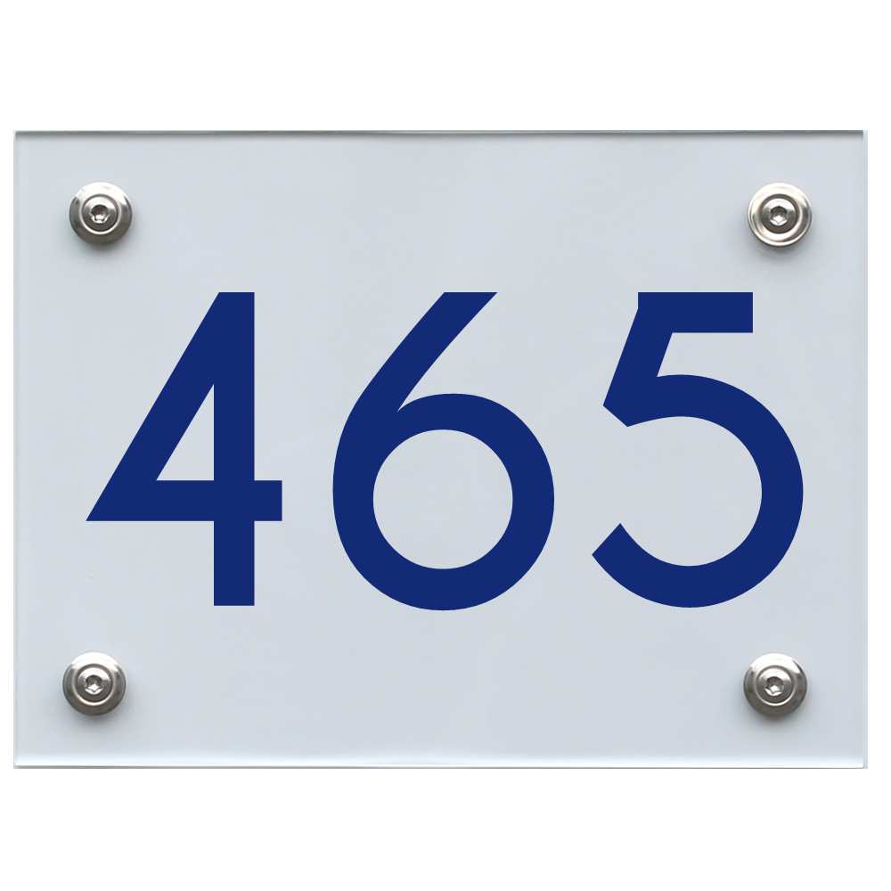 Hausnummernschild 465 blau