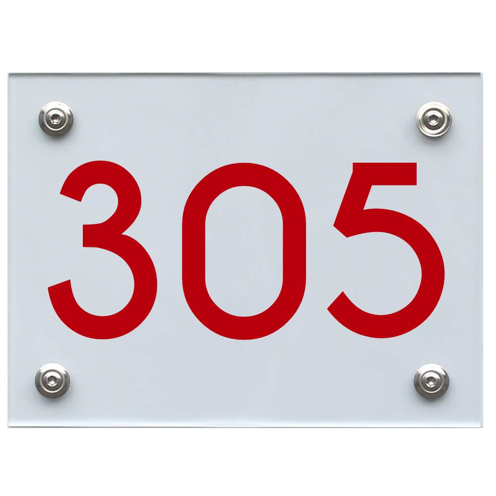 Hausnummernschild 305 rot