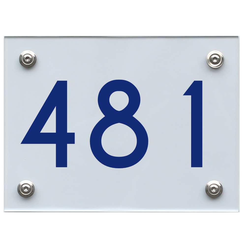 Hausnummernschild 481 blau