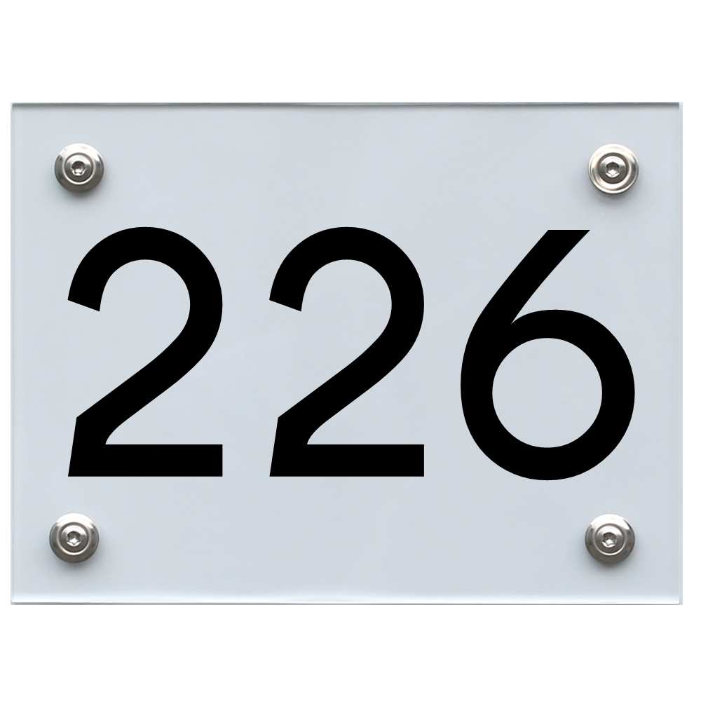 Hausnummernschild 226 schwarz