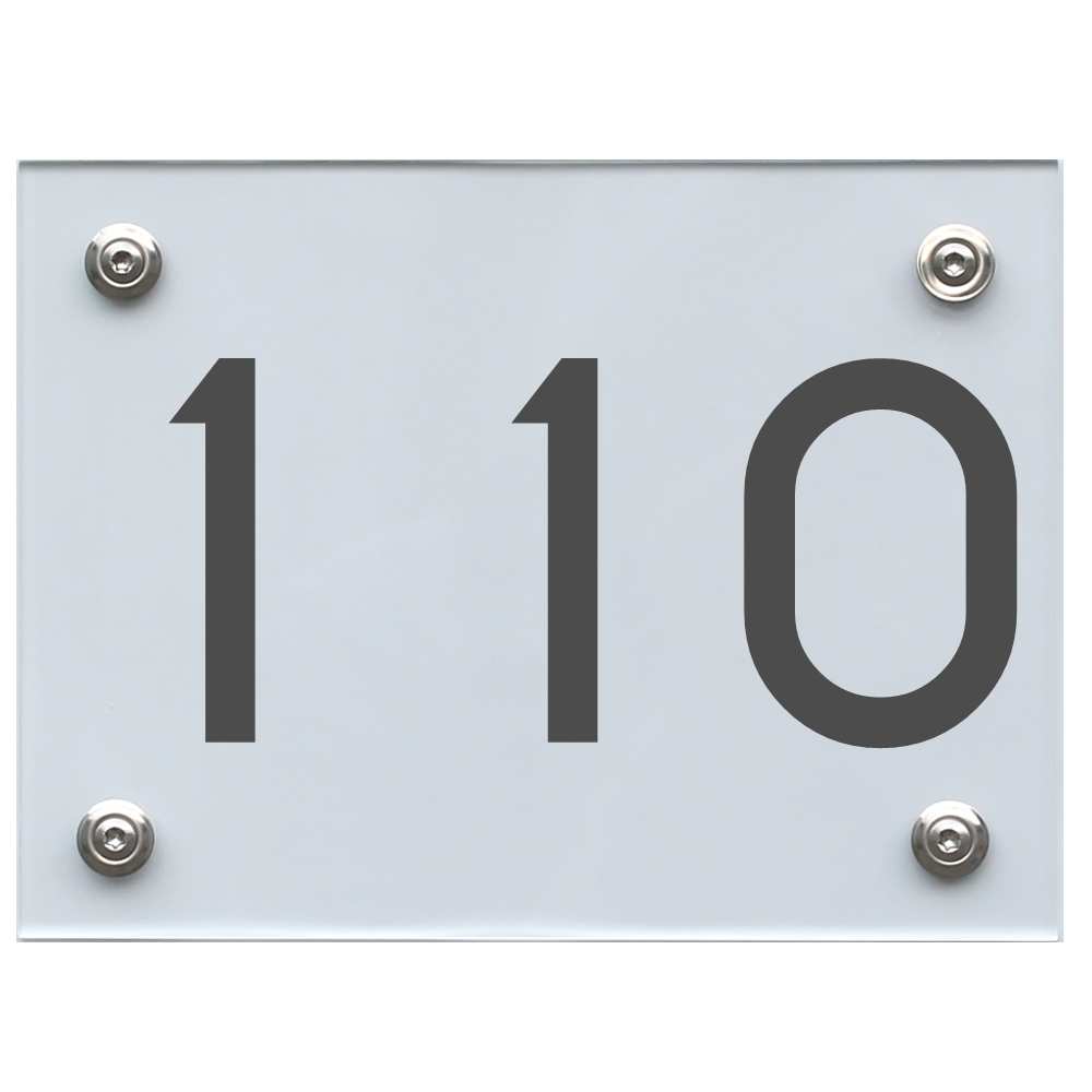 Hausnummernschild 110 dunkelgrau