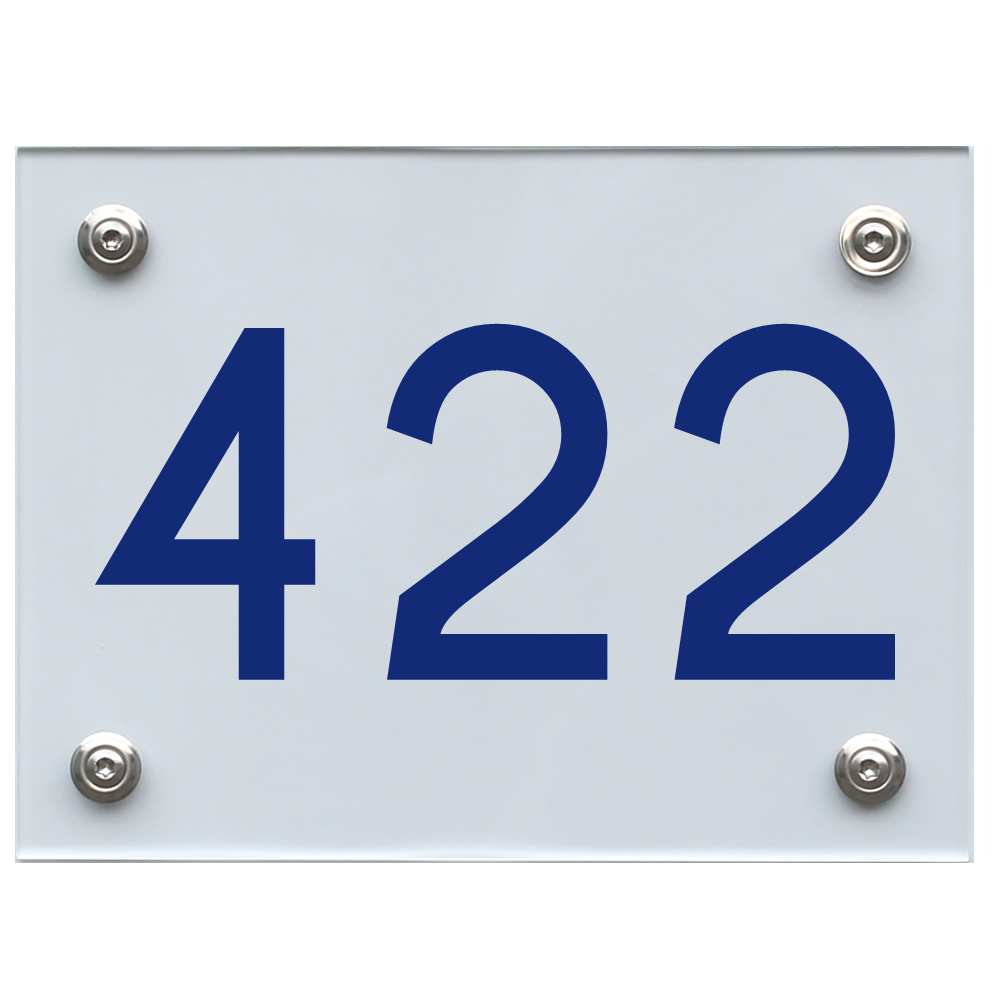 Hausnummernschild 422 blau