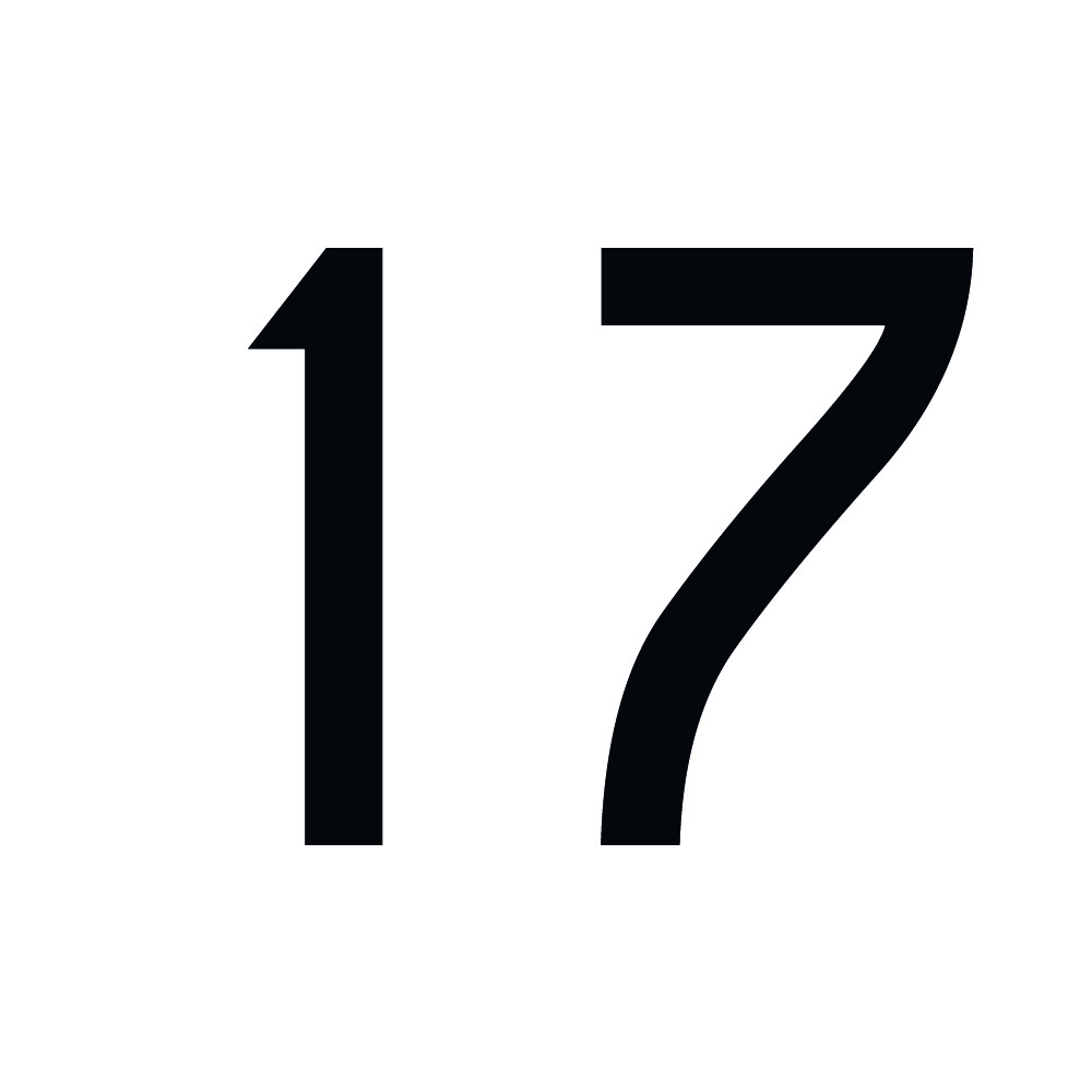 Zahlenaufkleber 17 schwarz
