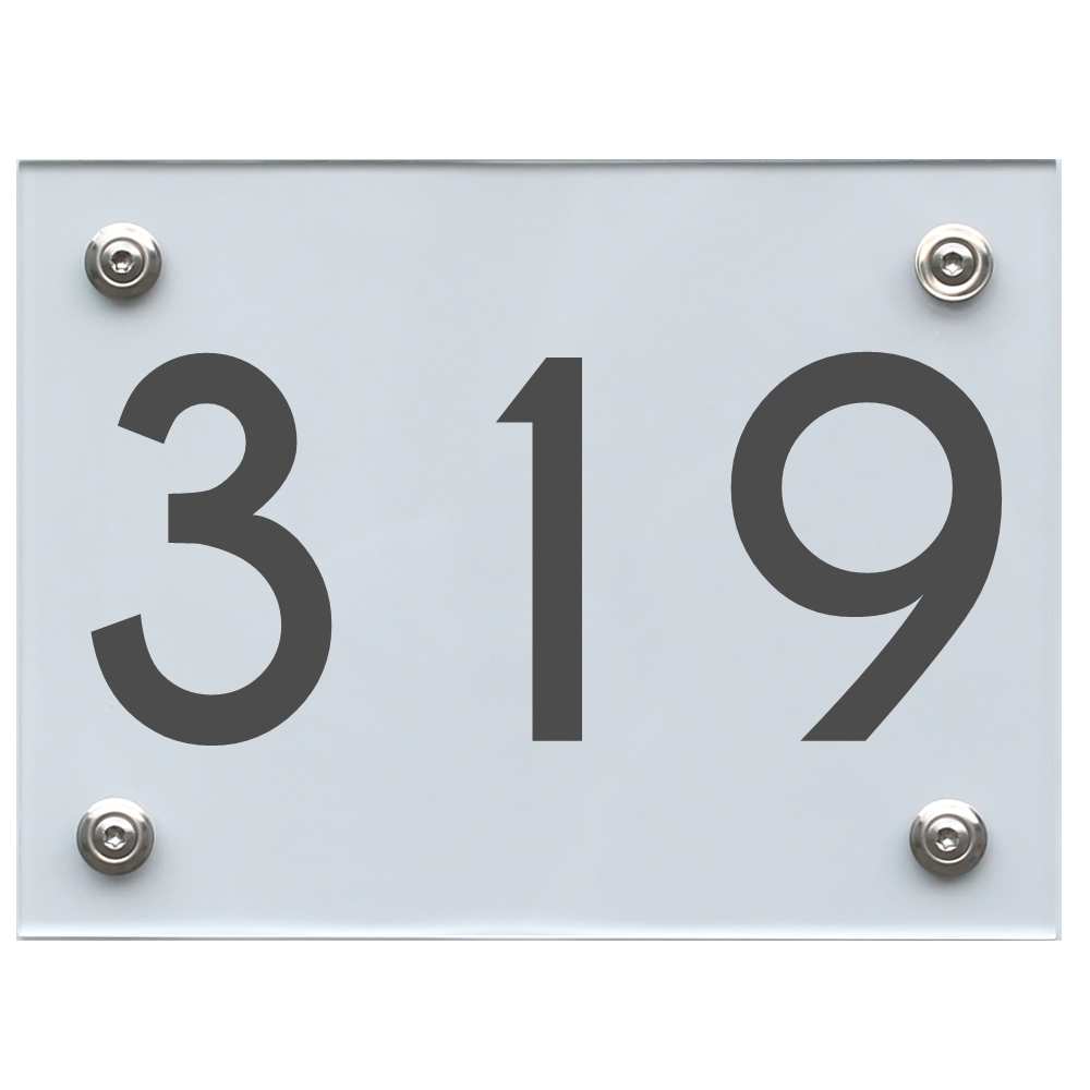 Hausnummernschild 319 dunkelgrau