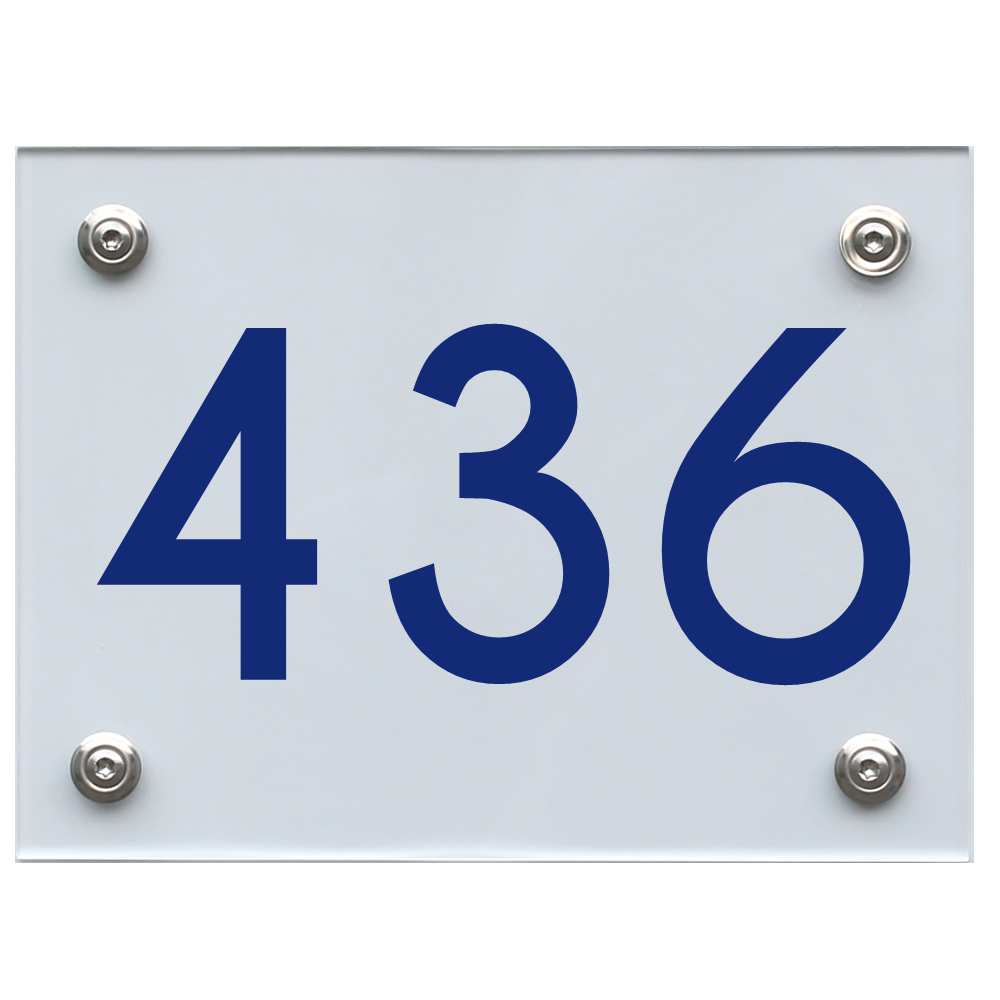 Hausnummernschild 436 blau