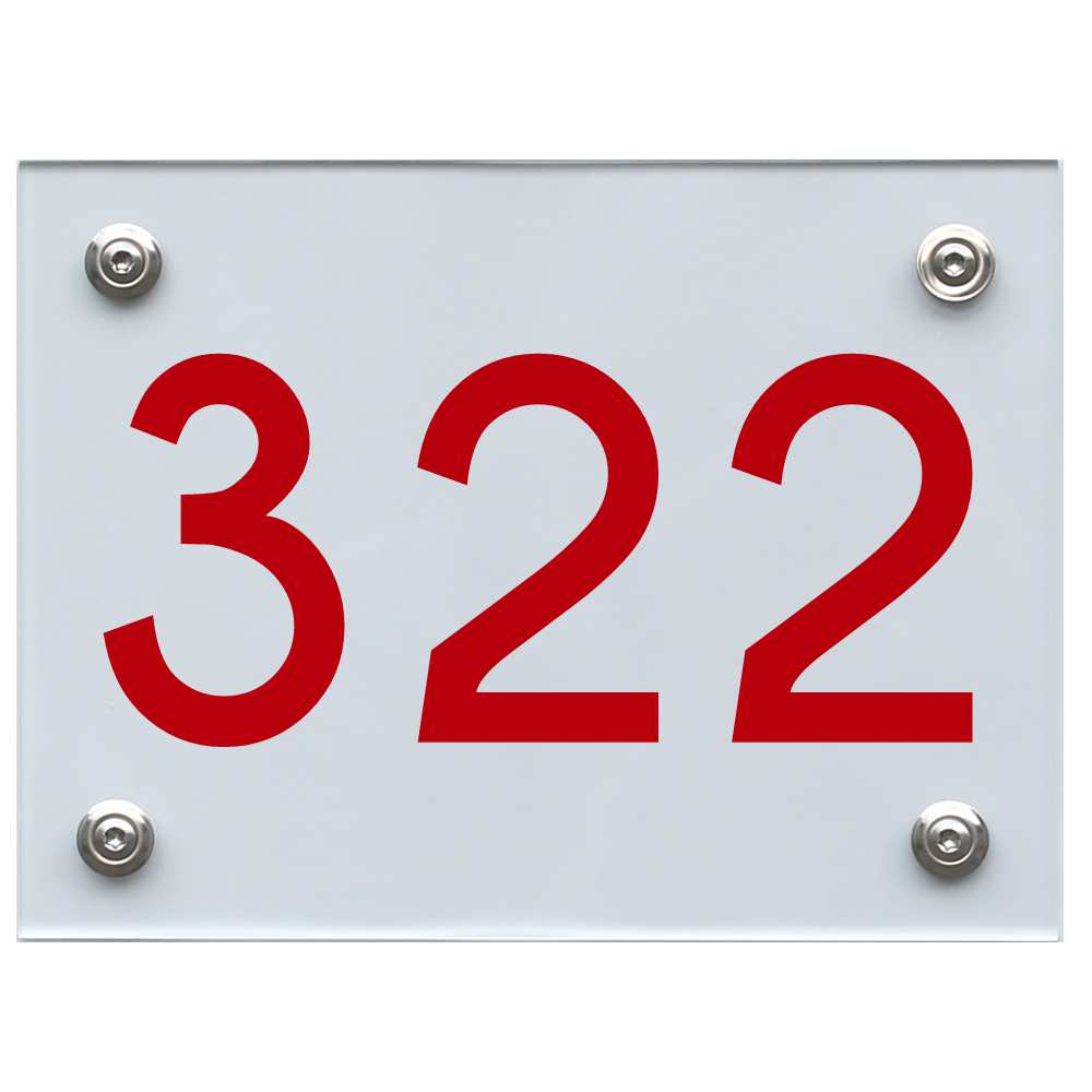 Hausnummernschild 322 rot