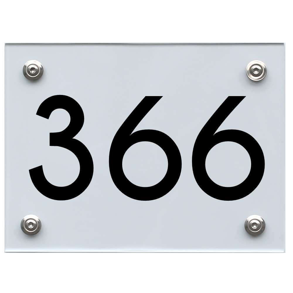 Hausnummernschild 366 schwarz