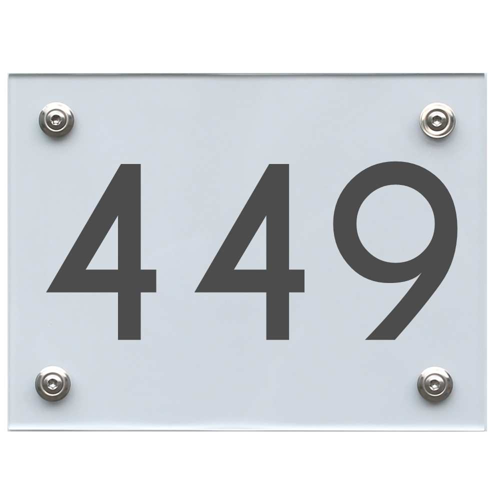 Hausnummernschild 449 dunkelgrau