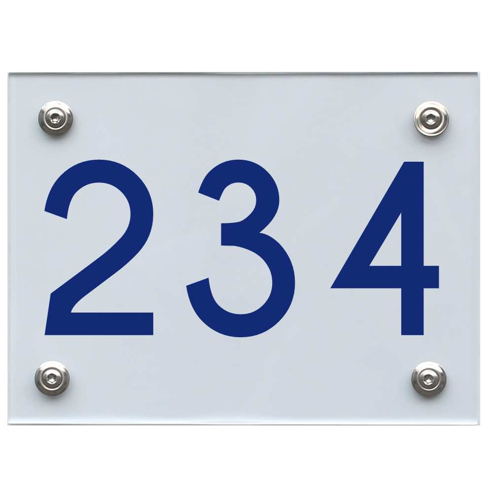 Hausnummernschild 234 blau
