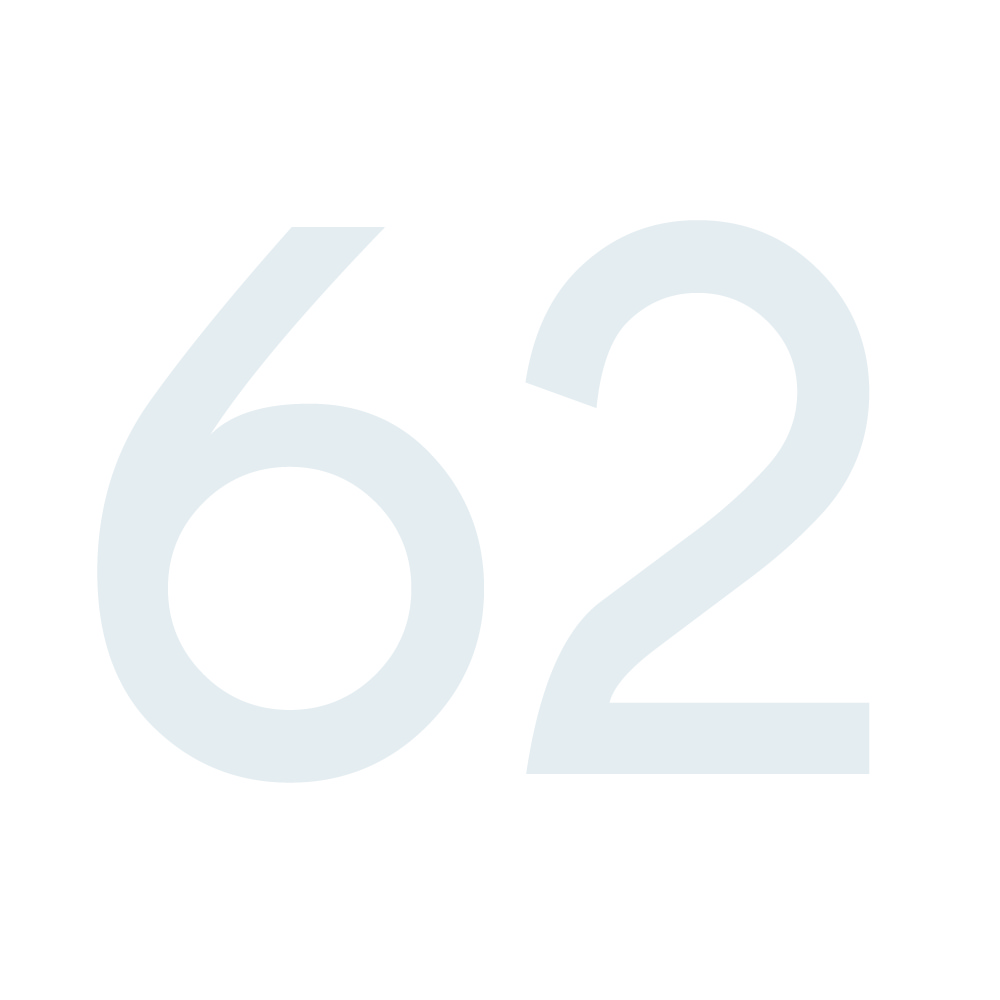 Zahlenaufkleber 62 weiß