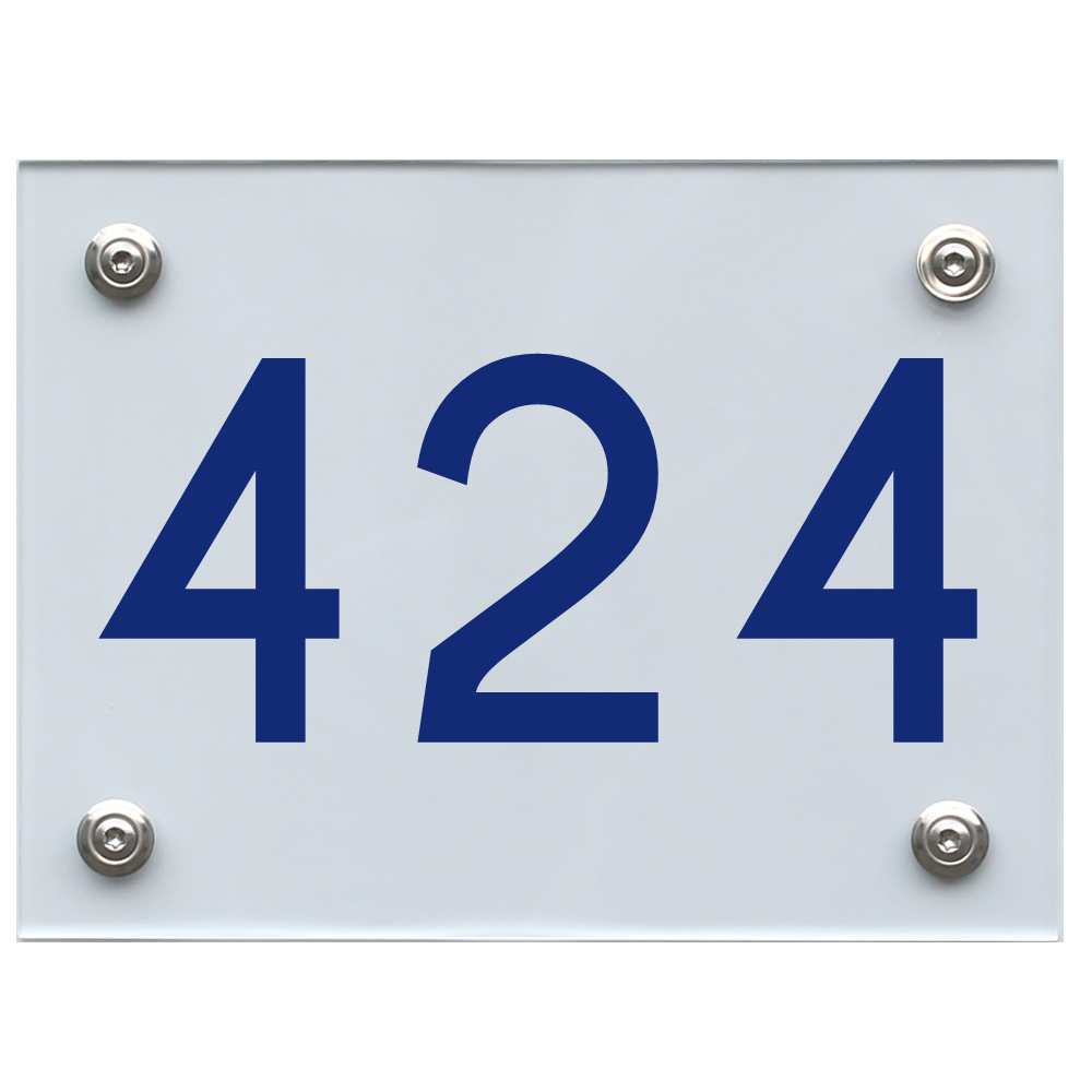 Hausnummernschild 424 blau