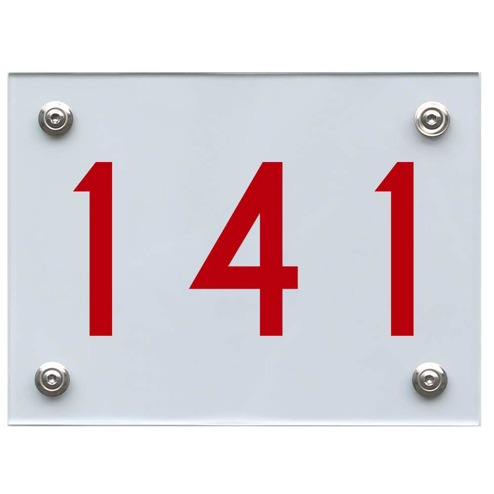 Hausnummernschild 141 rot
