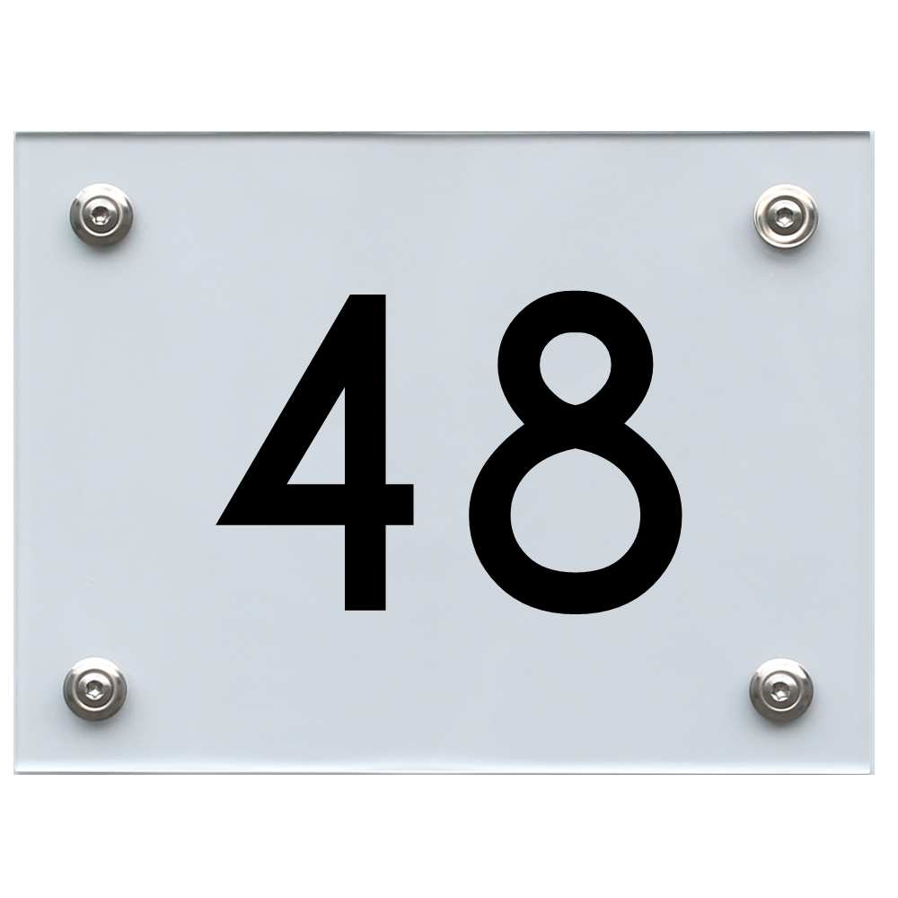 Hausnummernschild 48 schwarz
