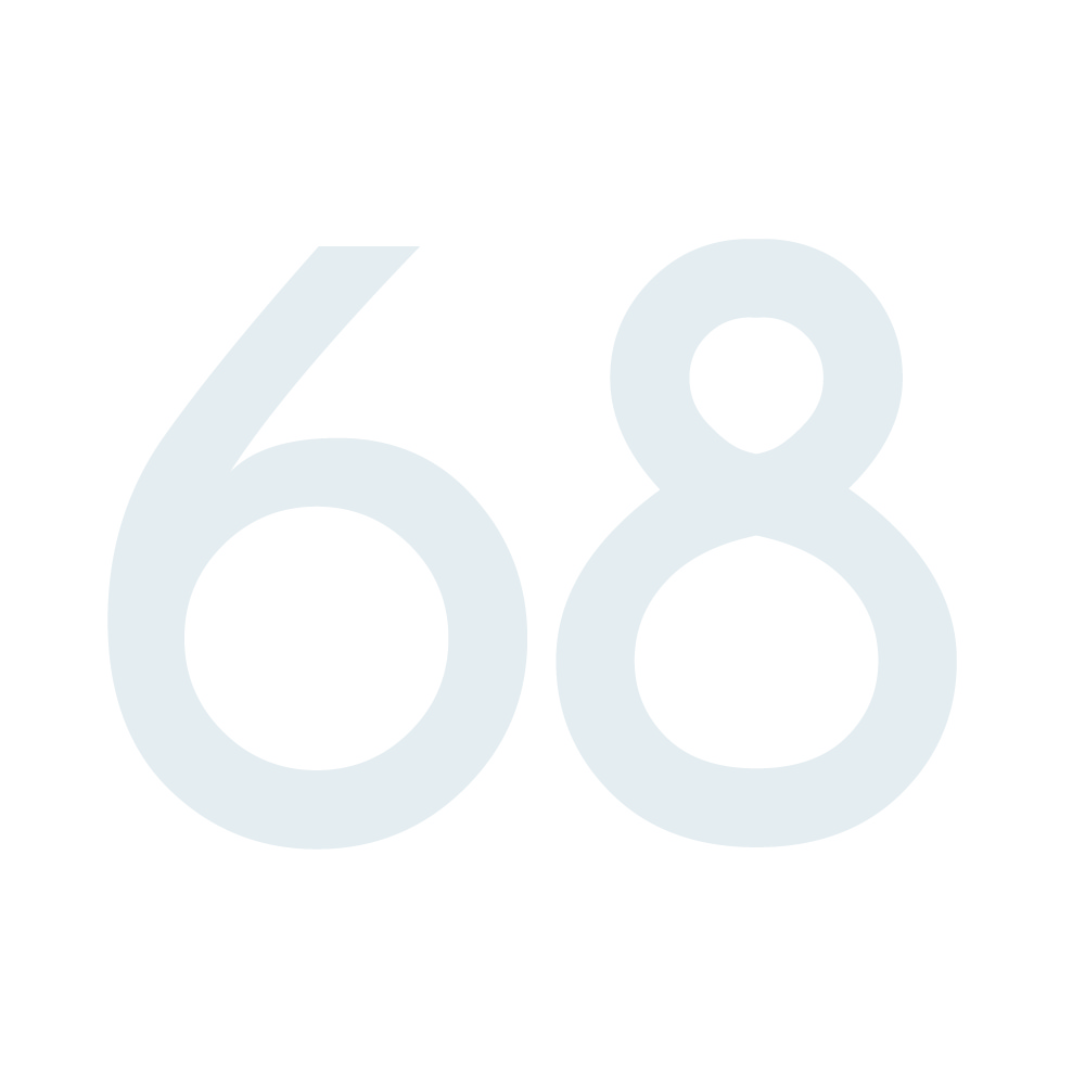 Zahlenaufkleber 68 weiß