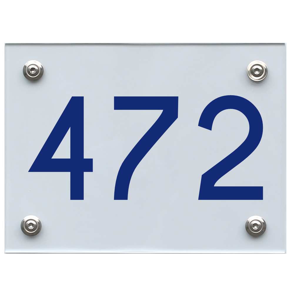 Hausnummernschild 472 blau