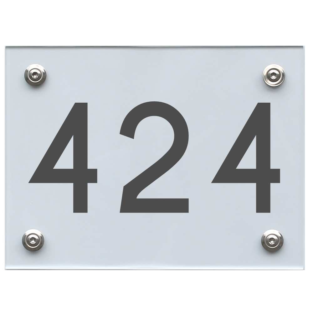 Hausnummernschild 424 dunkelgrau