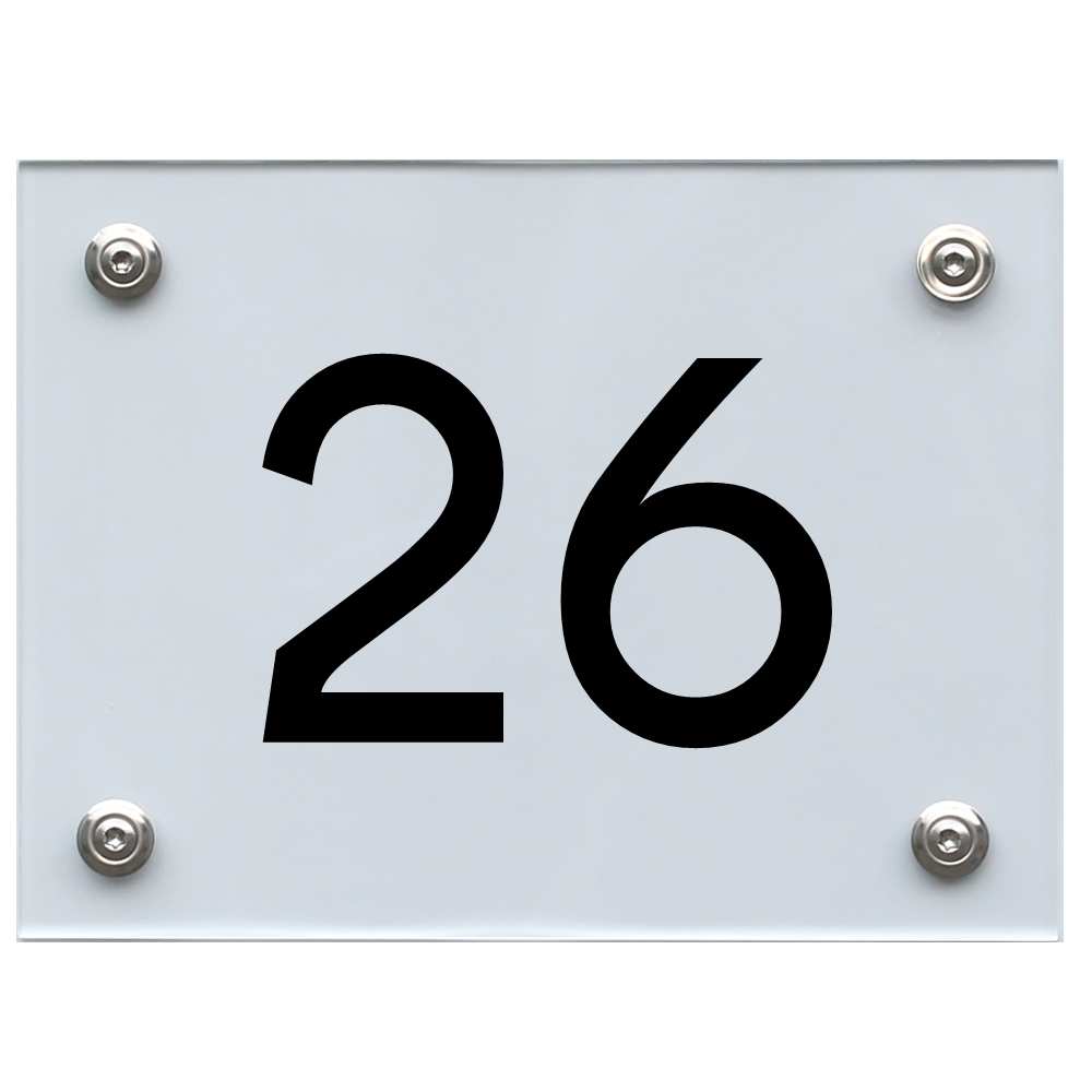 Hausnummernschild 26 schwarz