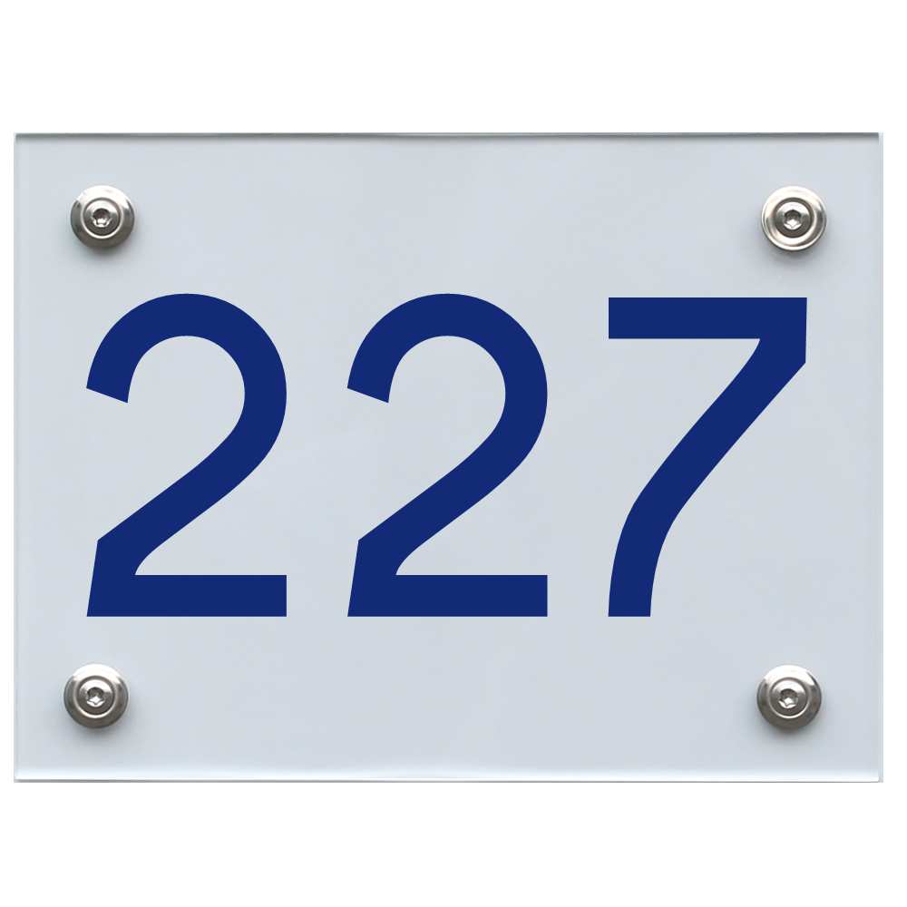 Hausnummernschild 227 blau