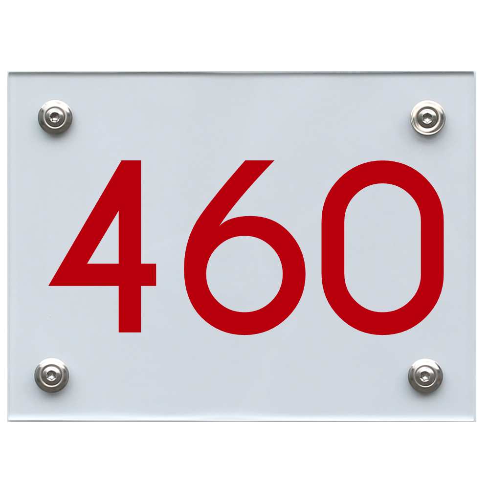 Hausnummernschild 460 rot
