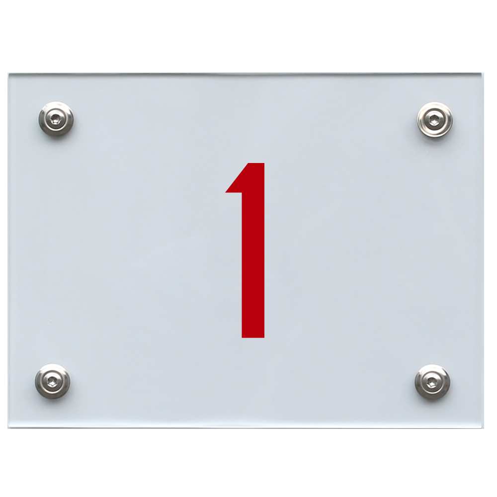 Hausnummernschild 1 rot