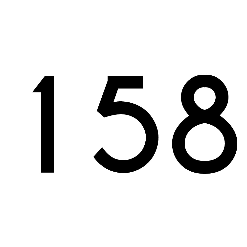 Hausnummer Aufkleber 158 schwarz