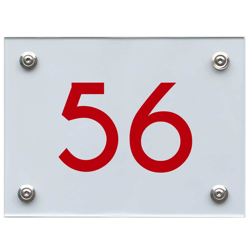 Hausnummernschild 56 rot