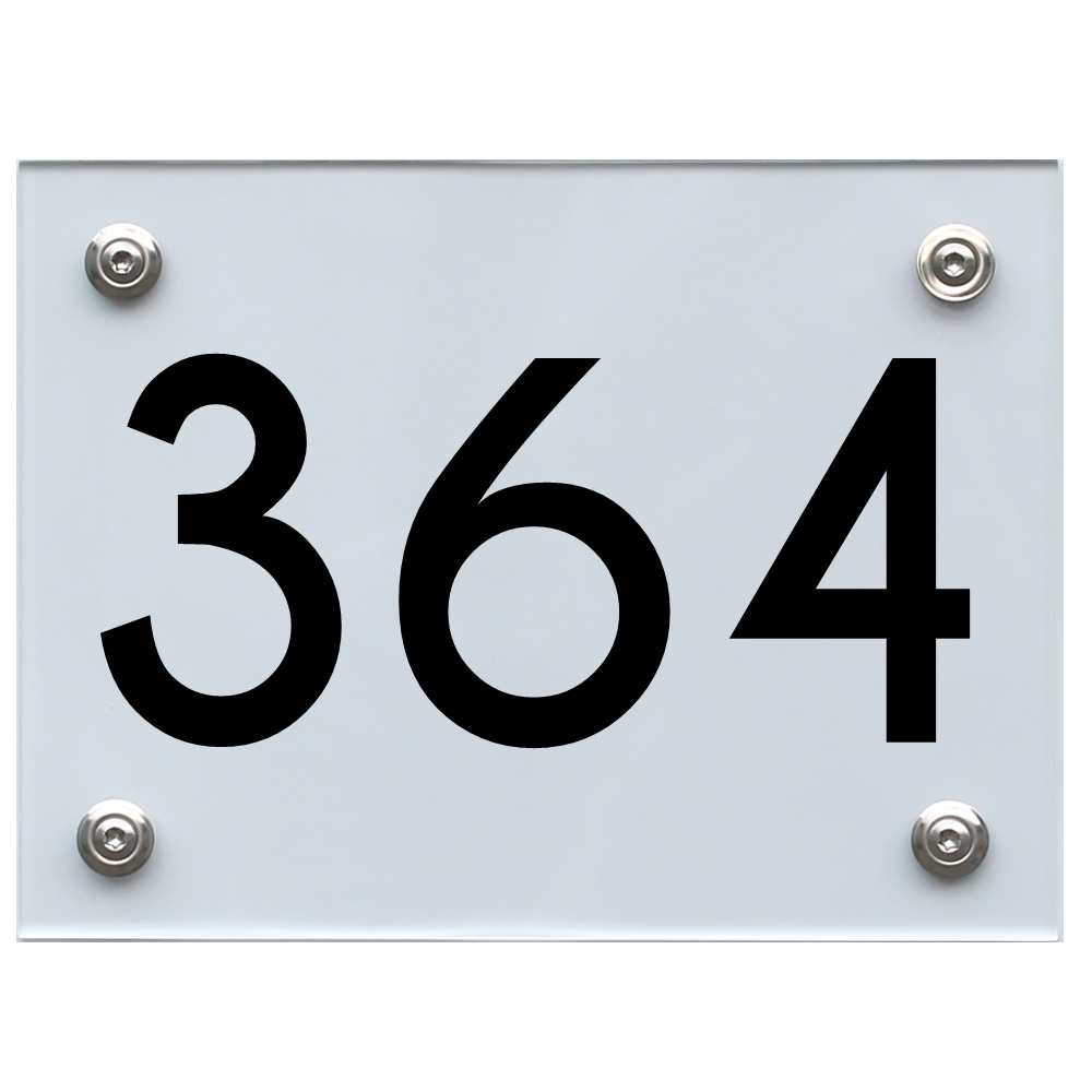 Hausnummernschild 364 schwarz