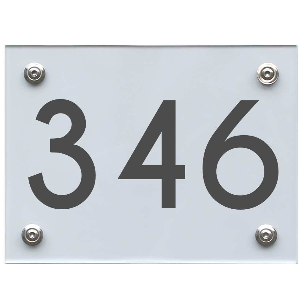 Hausnummernschild 346 dunkelgrau