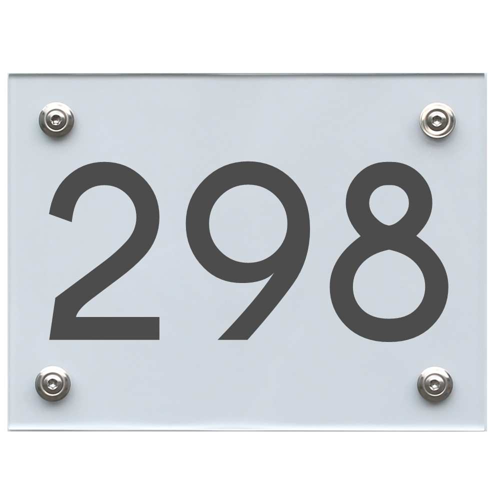 Hausnummernschild 298 dunkelgrau