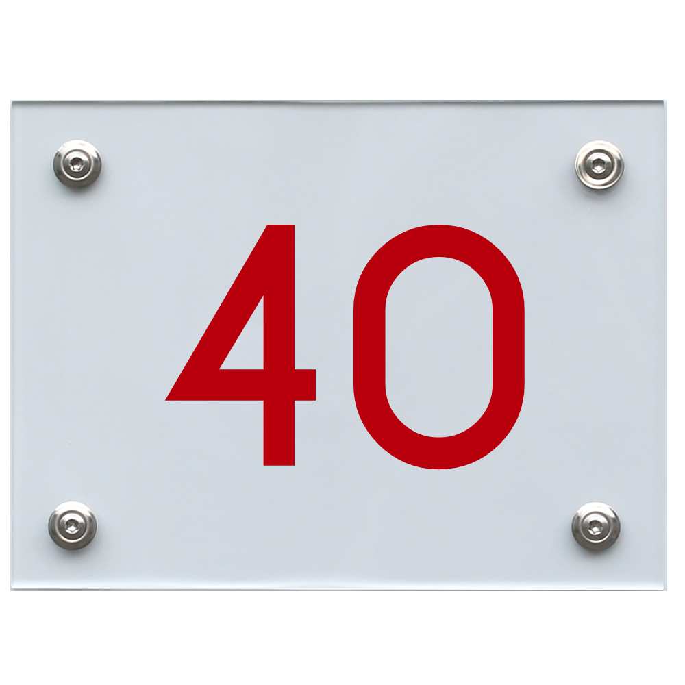 Hausnummernschild 40 rot