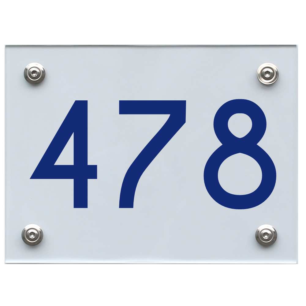 Hausnummernschild 478 blau