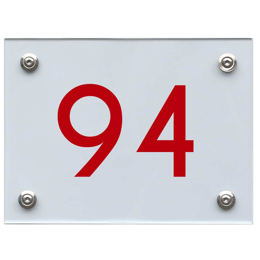 Hausnummernschild 94 rot