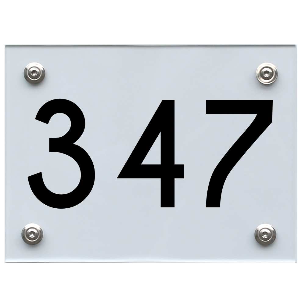 Hausnummernschild 347 schwarz