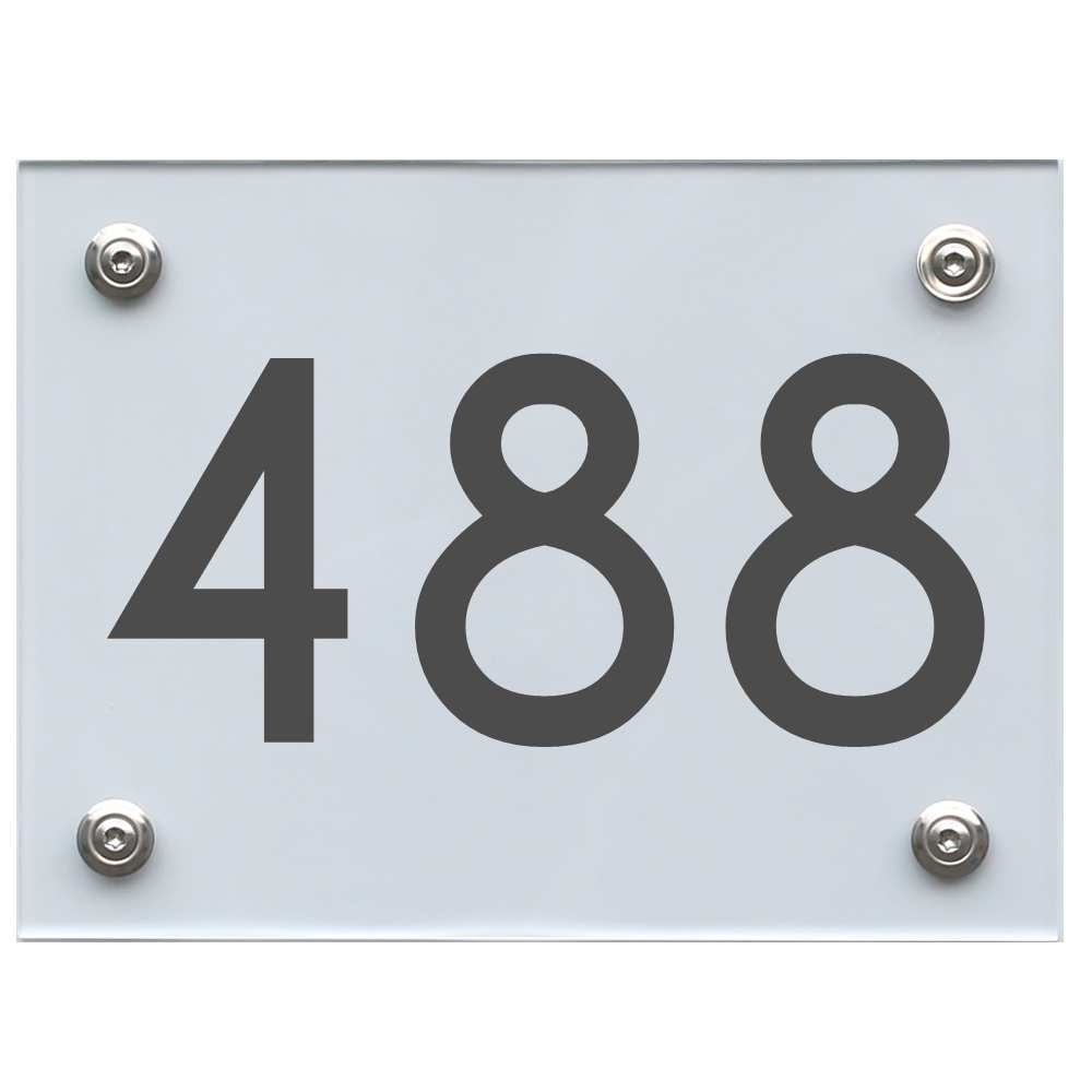 Hausnummernschild 488 dunkelgrau