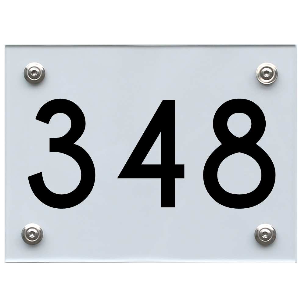 Hausnummernschild 348 schwarz