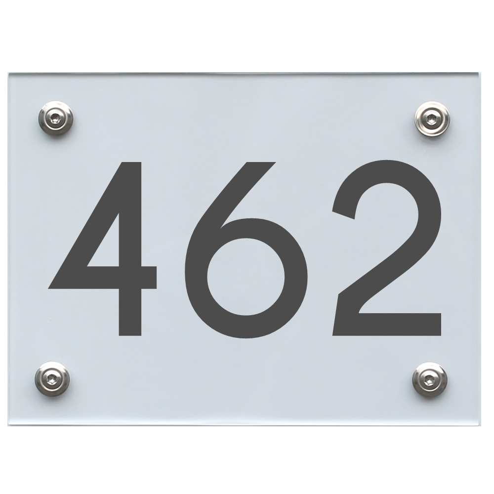 Hausnummernschild 462 dunkelgrau